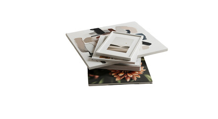 Fototapeta premium Stacked Minimalist Art Prints and Framed Photography Gallery