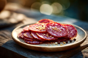 Obraz premium Italian salami, sliced