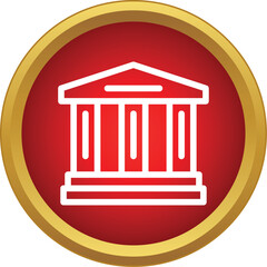 Naklejka premium Classical building icon representing finance, law, and government