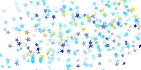 Blue and gold stars scattered on transparent background for holiday magic © Aysha