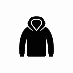 Obraz premium A simple black icon of a hooded sweatshirt, representing casual wear and comfort, perfect for graphic design and apparel branding