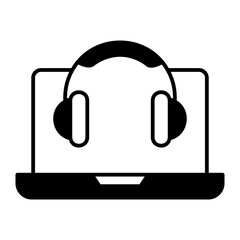 Fototapeta premium laptop with headphones