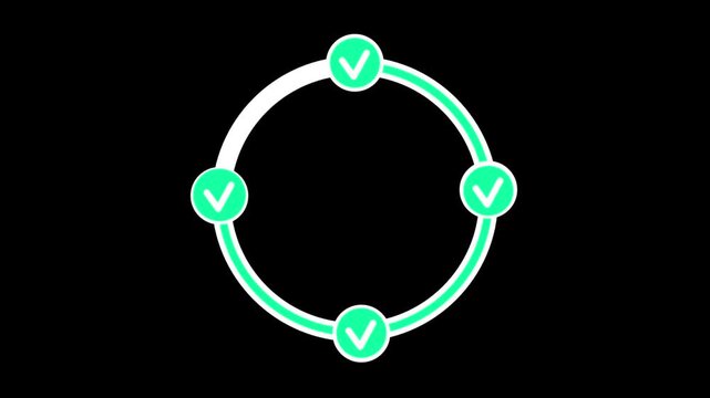 Circular Process Completion Step by step Animation
