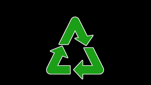 Recycling Symbol Fill Green Flat Animation