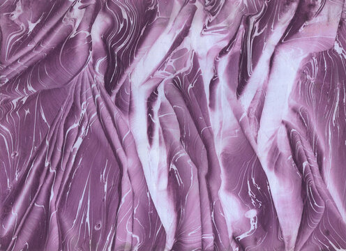 Purple abstract handmade ebru marbling scan background