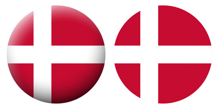 Vector illustration of Denmark flag set on transparent background