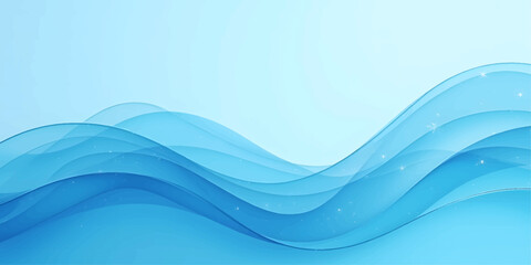 Obraz premium Abstract blue wave background featuring a smooth motion of flowing light curves and digital lines in a professional business design illustration