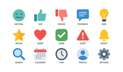 Naklejka premium Feedback and interface icons showing common user symbols
