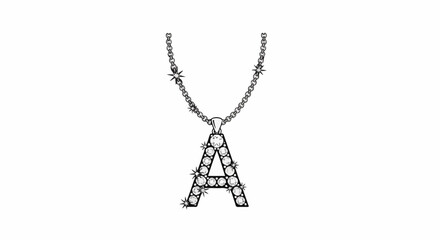 Fototapeta premium A bejeweled letter necklace, detailed with sparkle and shine