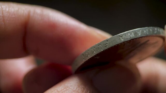 Macro Video of Physical Inspection of 1992 Japanese 500 Yen Commemorative Coin