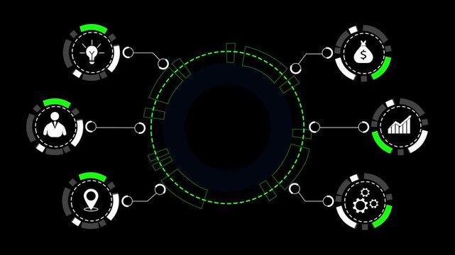 SCADA system dashboard interface with connected industrial control modules. SCADA monitoring architecture automation data. SCADA technology concept for industrial analytics control and operation