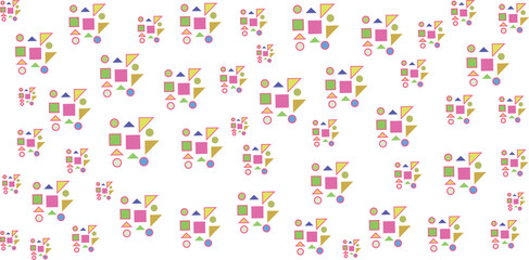 Naklejka premium Abstract Geometric Pattern Background with Colorful Shapes for Seamless Design