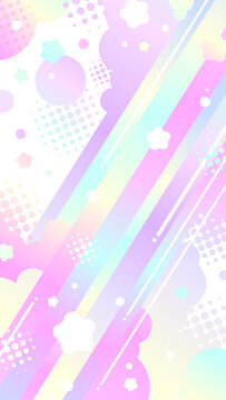 グラデーションのポップな斜め線の可愛い縦型背景
