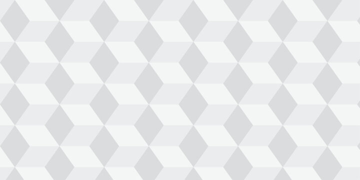 Seamless white geometric cube creative concept triangle overlapping overlap square technology texture. geometric digital cubes fabric and wallpaper grid block texture background.
