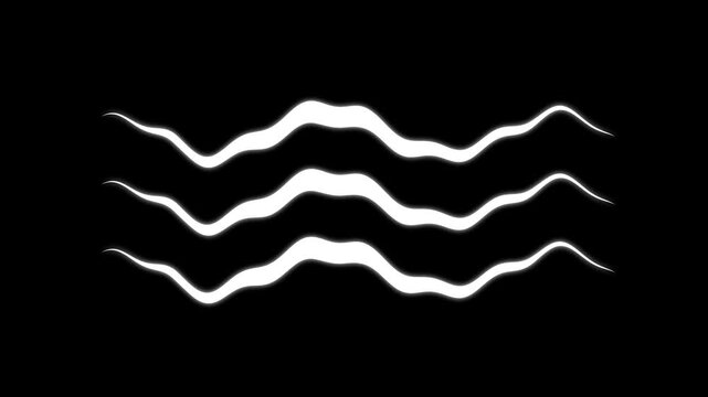 Flowing Wavy Line Animation on Green Screen Abstract Wave Motion Graphic Overlay.