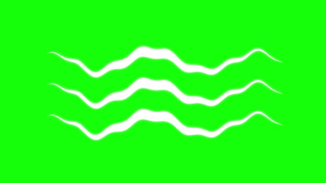 Flowing Wavy Line Animation on Green Screen Abstract Wave Motion Graphic Overlay