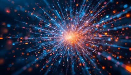 Fototapeta premium A vibrant and dynamic abstract image of a bright explosion of colorful lights and energy