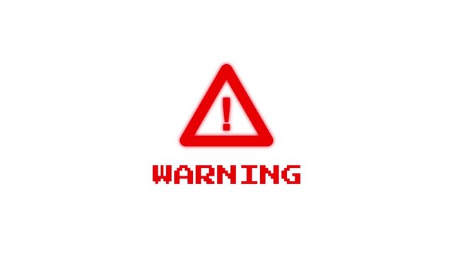 Red Warning Alert Text Animation on Black Background Emergency Danger Notification Screen for News Broadcast and Crisis Coverage