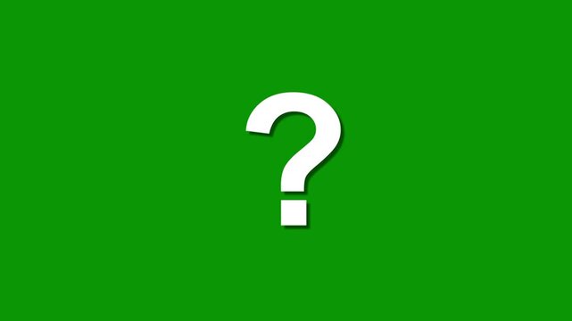 Question Mark Icon Animation on Green Screen Confusion and Inquiry Motion Graphic for FAQ and Help Concept