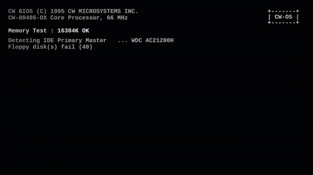 Retro computer BIOS screen halting with a dead CMOS battery checksum error and floppy disk failure