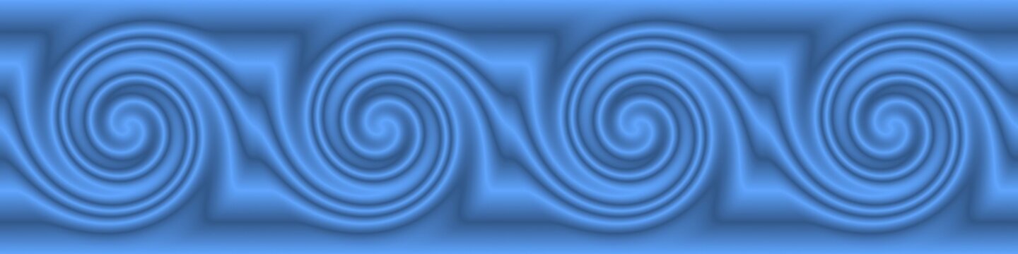 Border pattern decorative frieze seamless wall strip blue sea waves