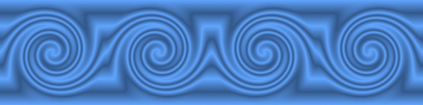 Border pattern decorative frieze seamless wall strip blue sea waves