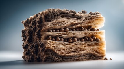Obraz premium Detailed Structure of Human Cheek Tissue Section in Derm Layer