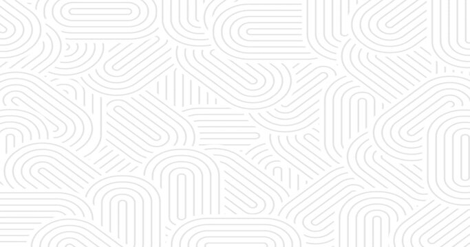 Geometric line pattern background with curved abstract shapes and light gray monochrome wallpaper.