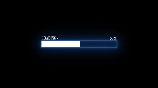 loading bar animation. Simple loading bar animation Loading bar and percentage Futuristic progress loading bar 0-100 percent .Simple loading bar icon animation on 4k Video
