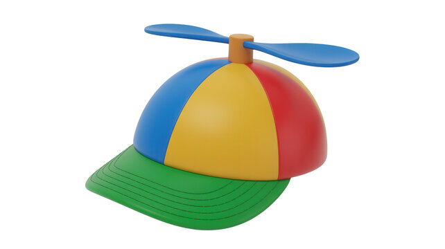 Colorful propeller hat isolated on transparent background