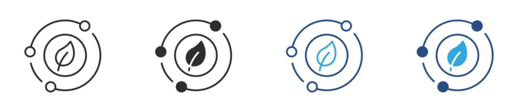 Sustainable future icon. Green energy orbit symbol. Ecology and renewable system icon, vector illustration.