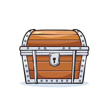 Vintage wooden treasure chest with metal accents and lock for storing valuables