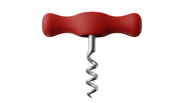 Red corkscrew isolated on transparent background