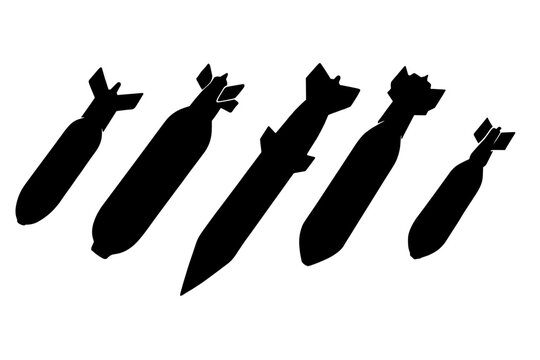 Bomb and Missile Silhouette Vector Illustration