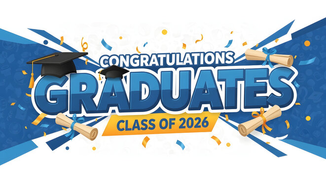 Congratulations Graduates Class of 2026 Celebration Banner Design