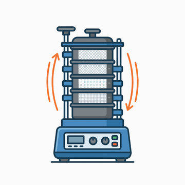Animated illustration of a blue electric food dehydrator with multiple trays, showing its rotational motion.