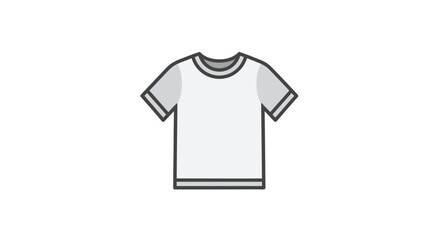 Naklejka premium Minimalist graphic of a white t-shirt on a blank background perfect for design elements