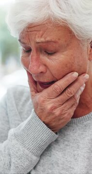 Senior, sad woman and patient with bad news in hospital for cancer diagnosis, risk or results. Disappointed, elderly or female person with depression for negative report, fail or treatment rejection