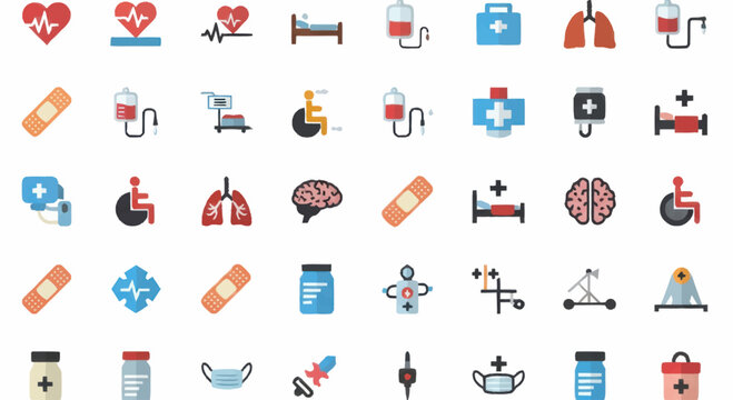 Medical healthcare icons collection for healthcare services.