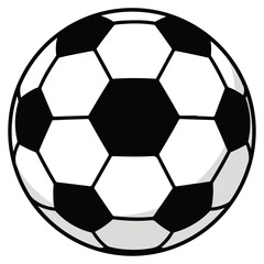 Fototapeta premium Classic Black and White Soccer Ball Flat Vector Illustration