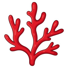 Fototapeta premium Red Coral Cartoon Vector Graphic Design Element