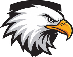 Fototapeta premium Bald Eagle Shield Mascot Logo Vector Illustration for Professional Sports Team Branding and Athletic Apparel Design