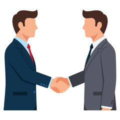 Fototapeta premium two businessmen business handshake flat vector illustration