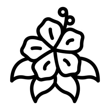 Hibiscus Line Icon