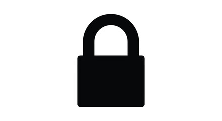 Naklejka premium A simple black padlock graphic showcasing security and protection a striking silhouette