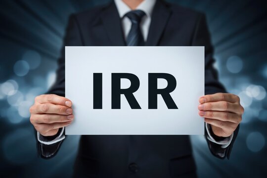 Investment Analyst Showing IRR Abbreviation Sign
