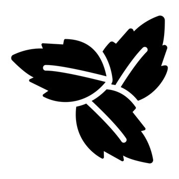 Herb leaf Solid icon