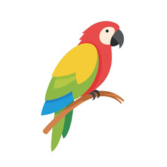 Obraz premium Parrot Sitting on a Branch