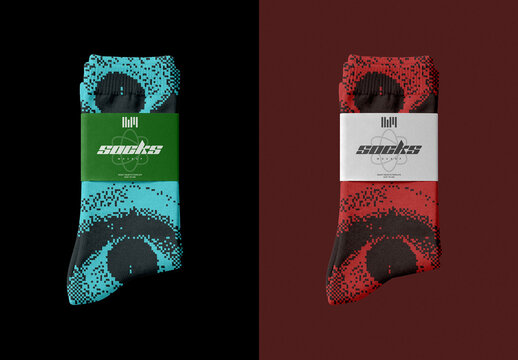 Socks Mockup &ndash; Folded Apparel Presentation (PSD)