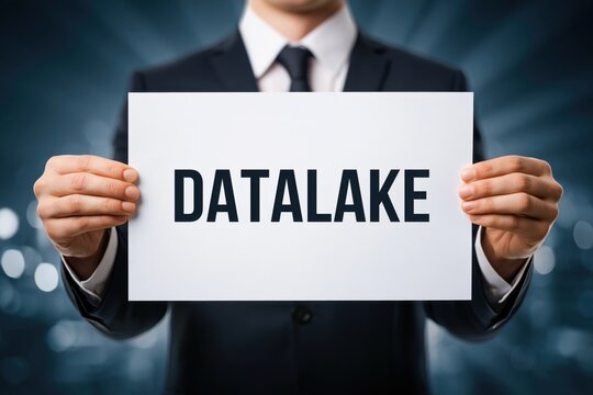 Data Engineer Holding a Sign with the Word Datalake